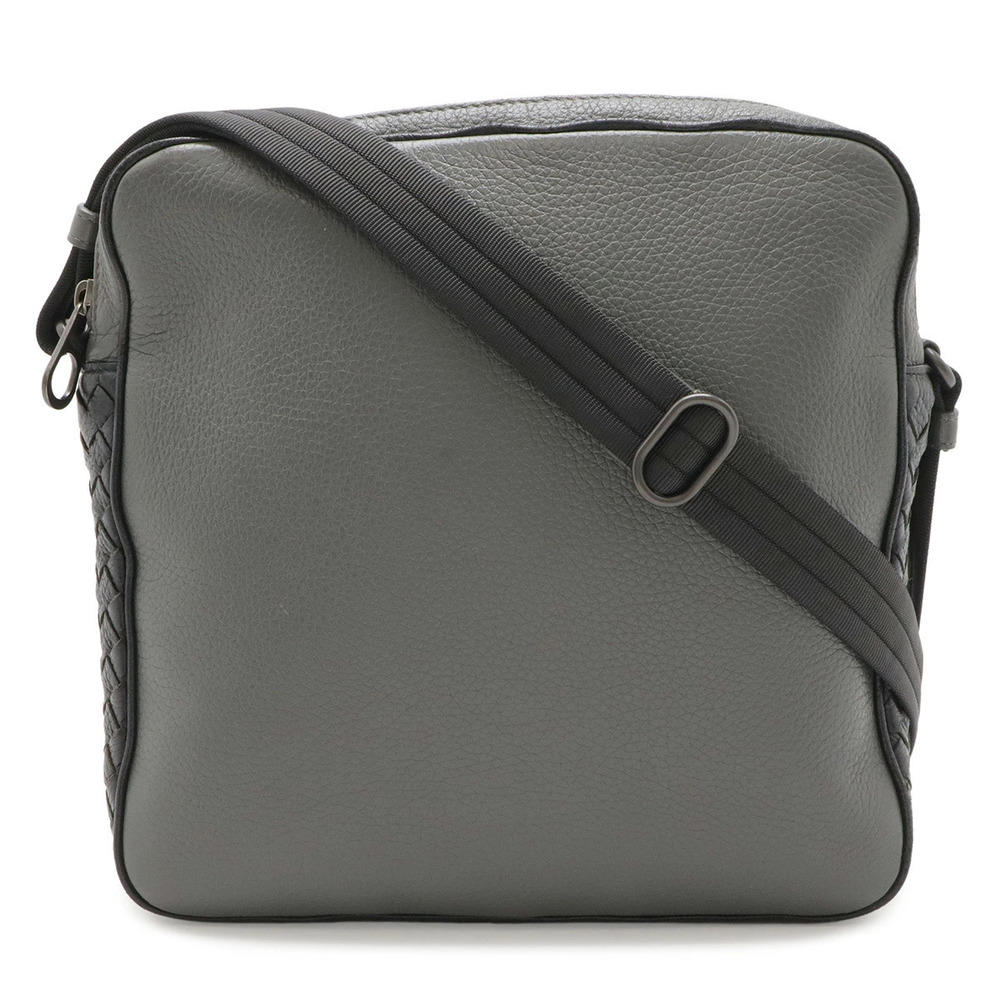 Bottega Veneta Intrecciato leather camera crossbody bag woven Gray